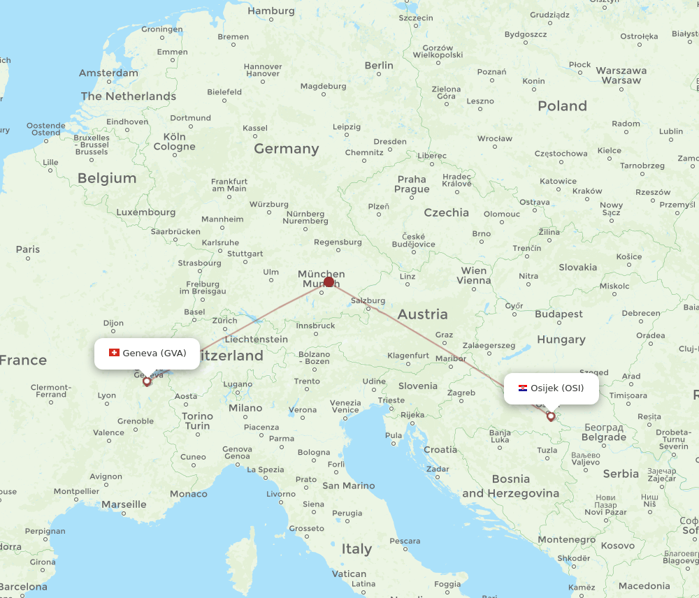 GVA-OSI flight routes