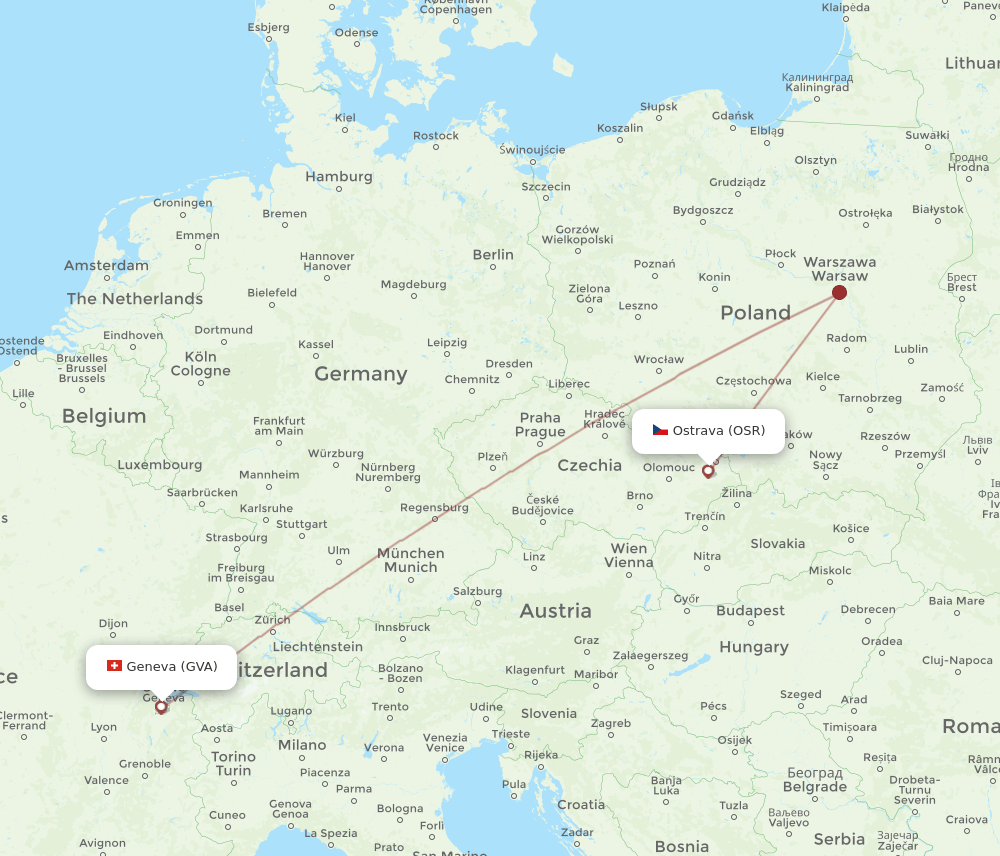 GVA-OSR flight routes