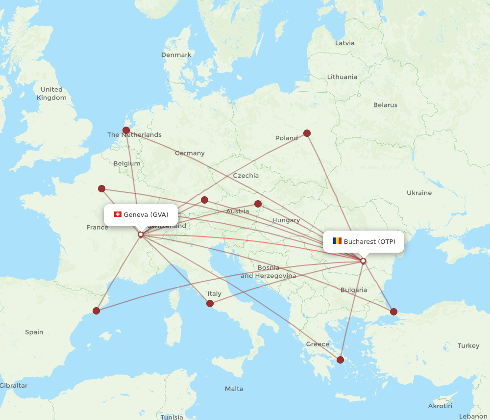 GVA-OTP flight routes