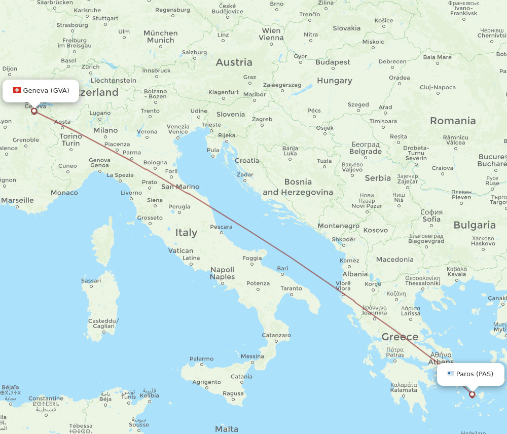 GVA-PAS flight routes