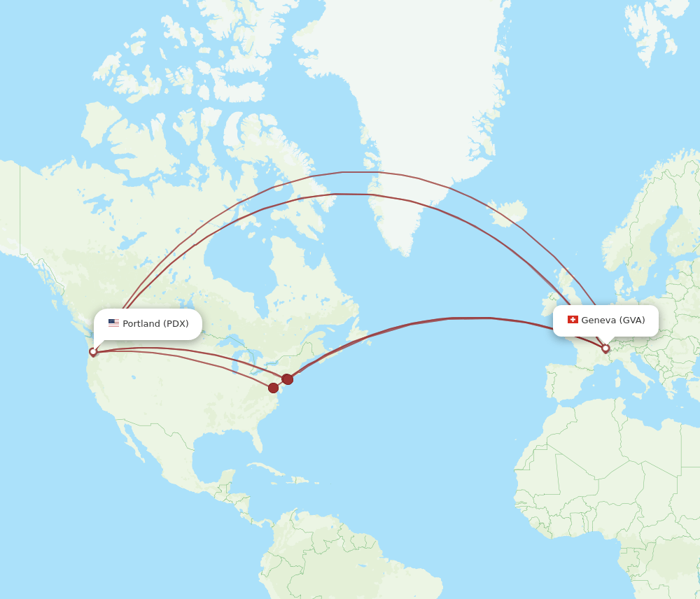 GVA-PDX flight routes