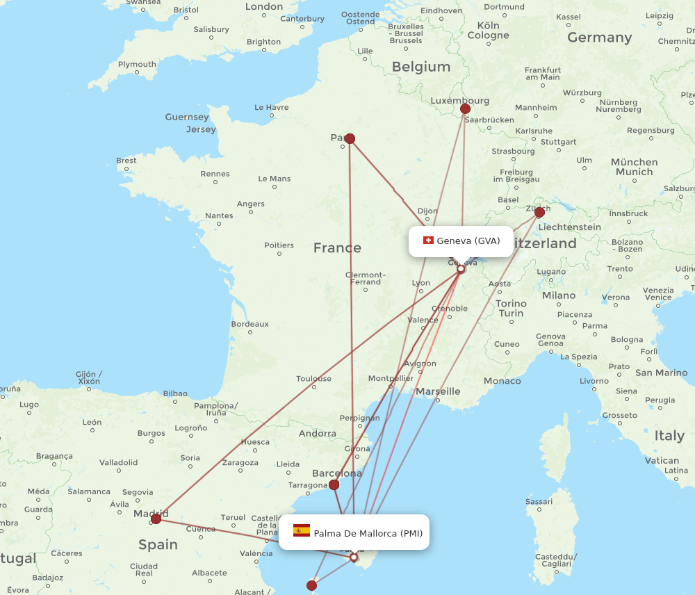 GVA-PMI flight routes