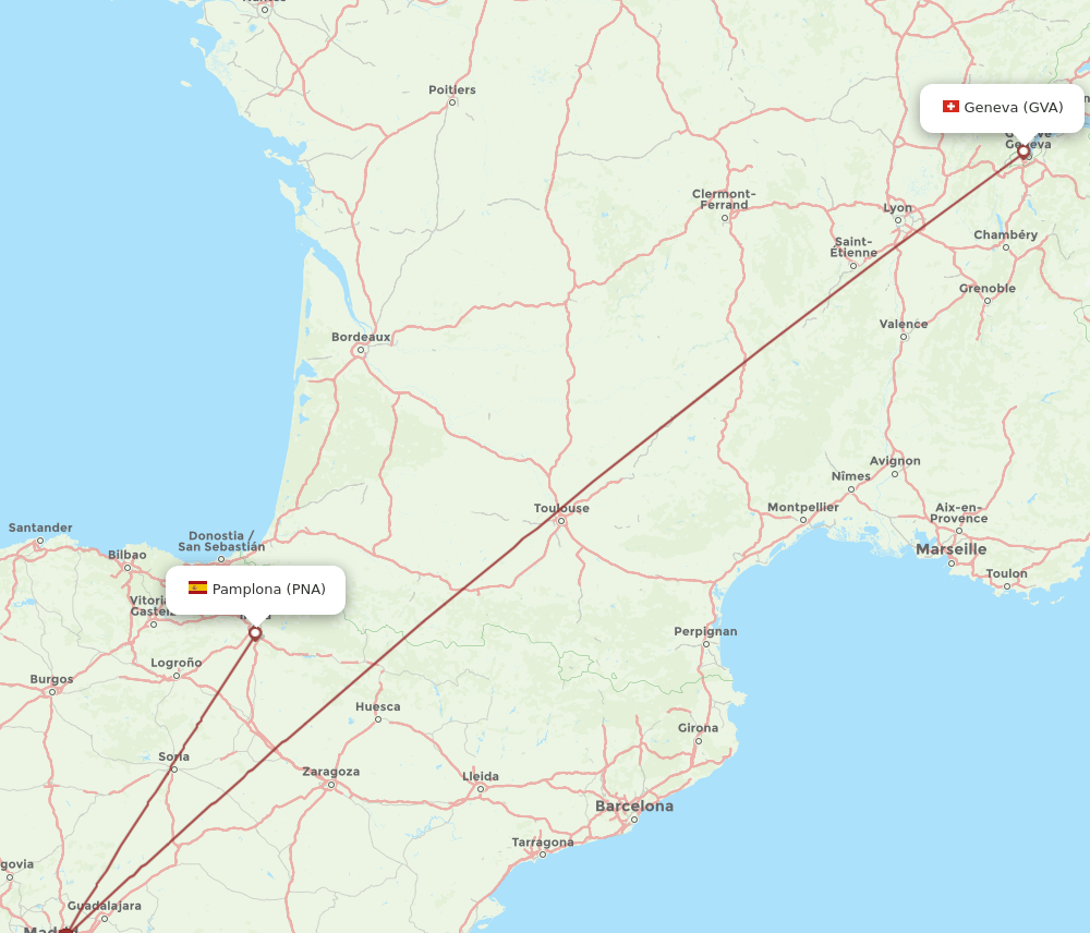 GVA-PNA flight routes