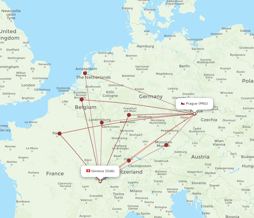 GVA-PRG flight routes
