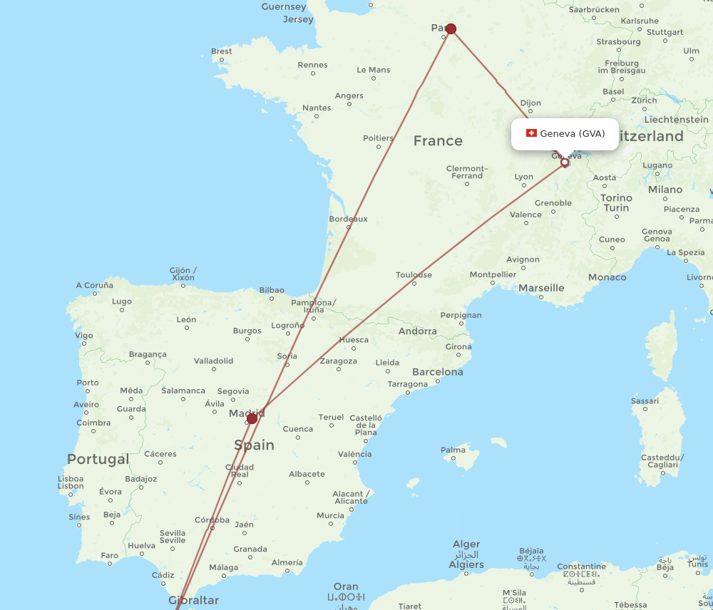 GVA-RBA flight routes