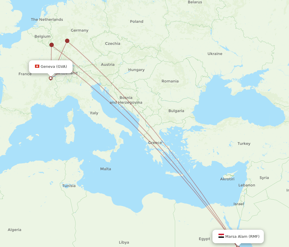 GVA-RMF flight routes