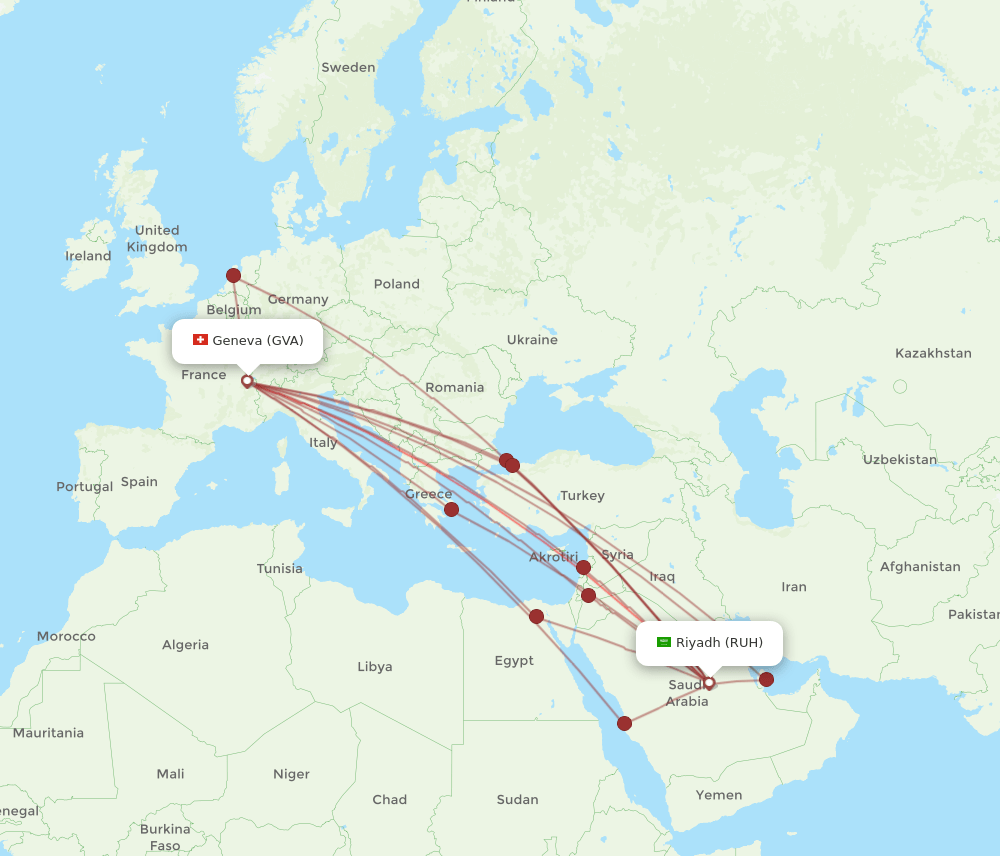 GVA-RUH flight routes