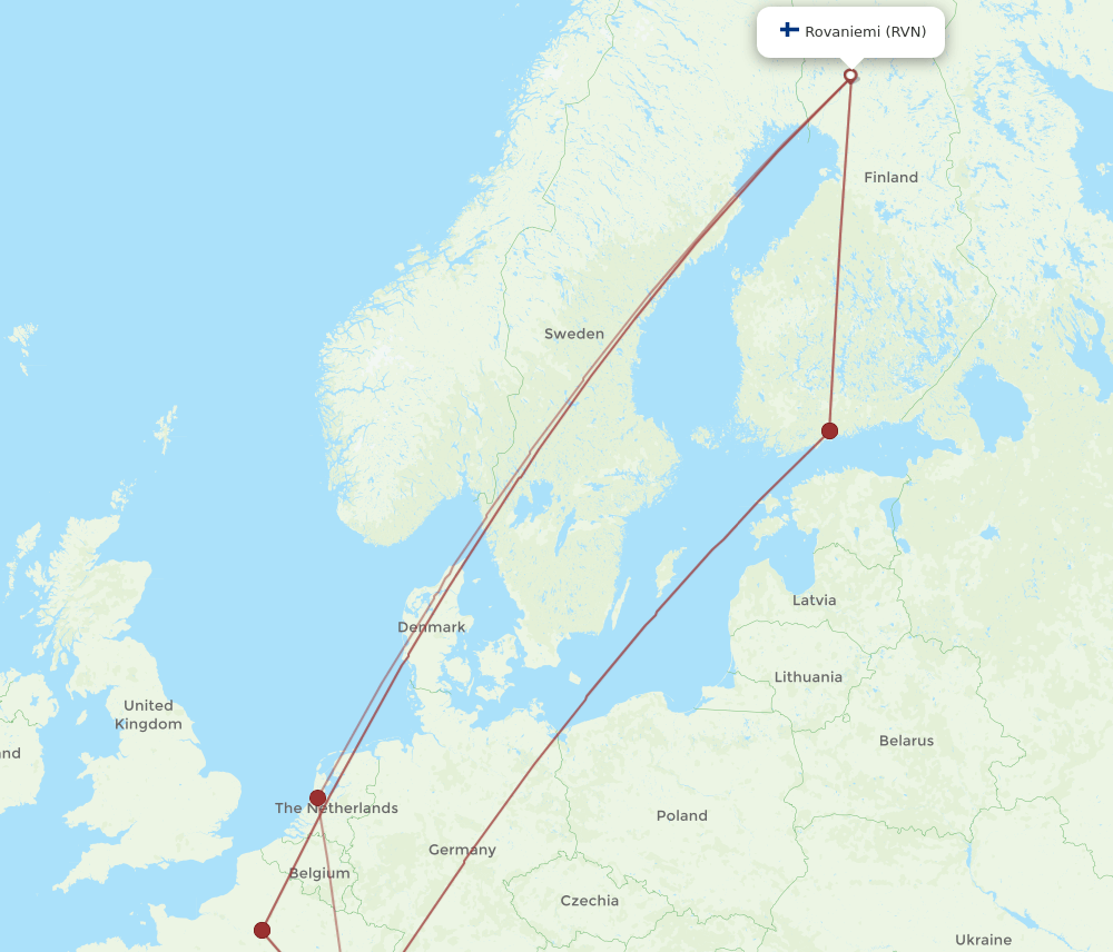 GVA-RVN flight routes