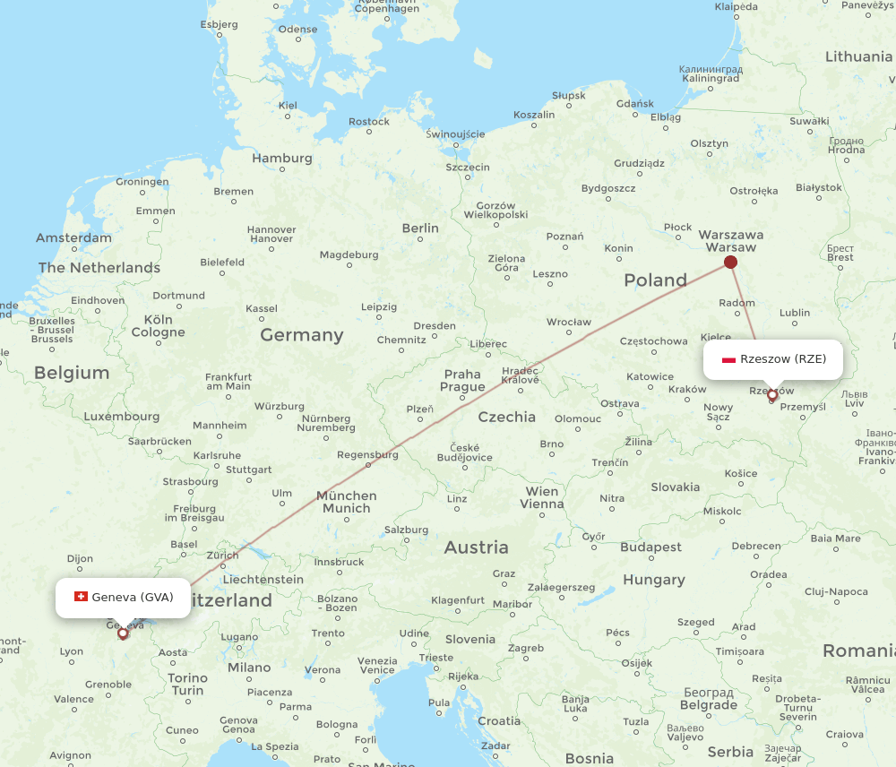 GVA-RZE flight routes
