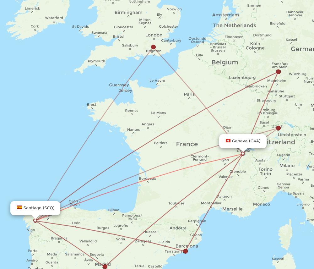 GVA-SCQ flight routes
