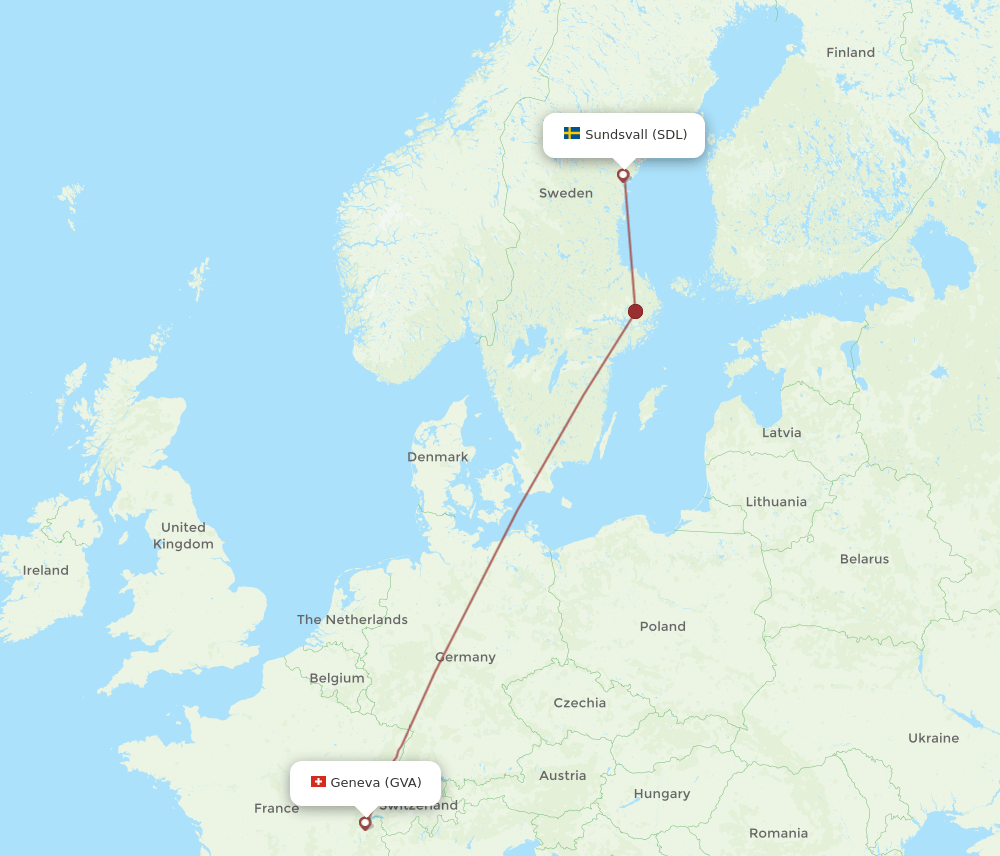 GVA-SDL flight routes