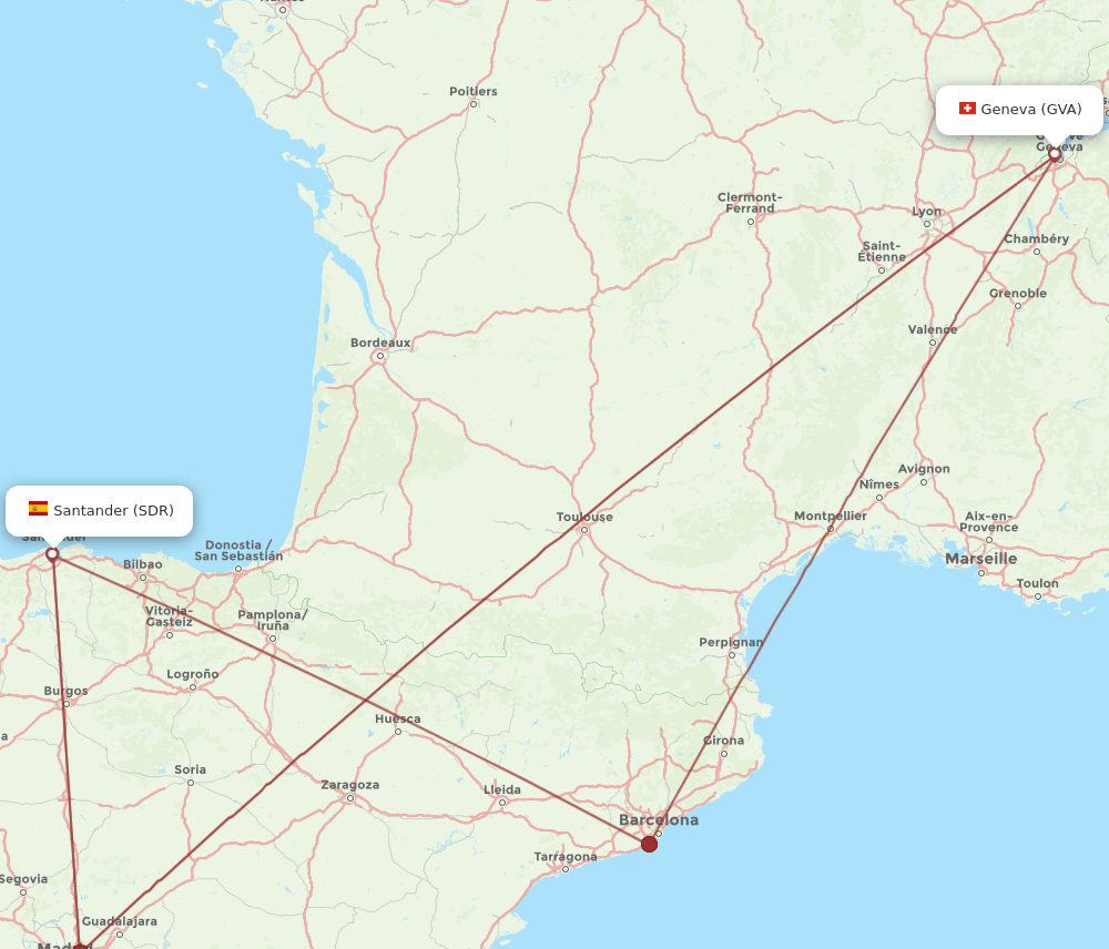 GVA-SDR flight routes