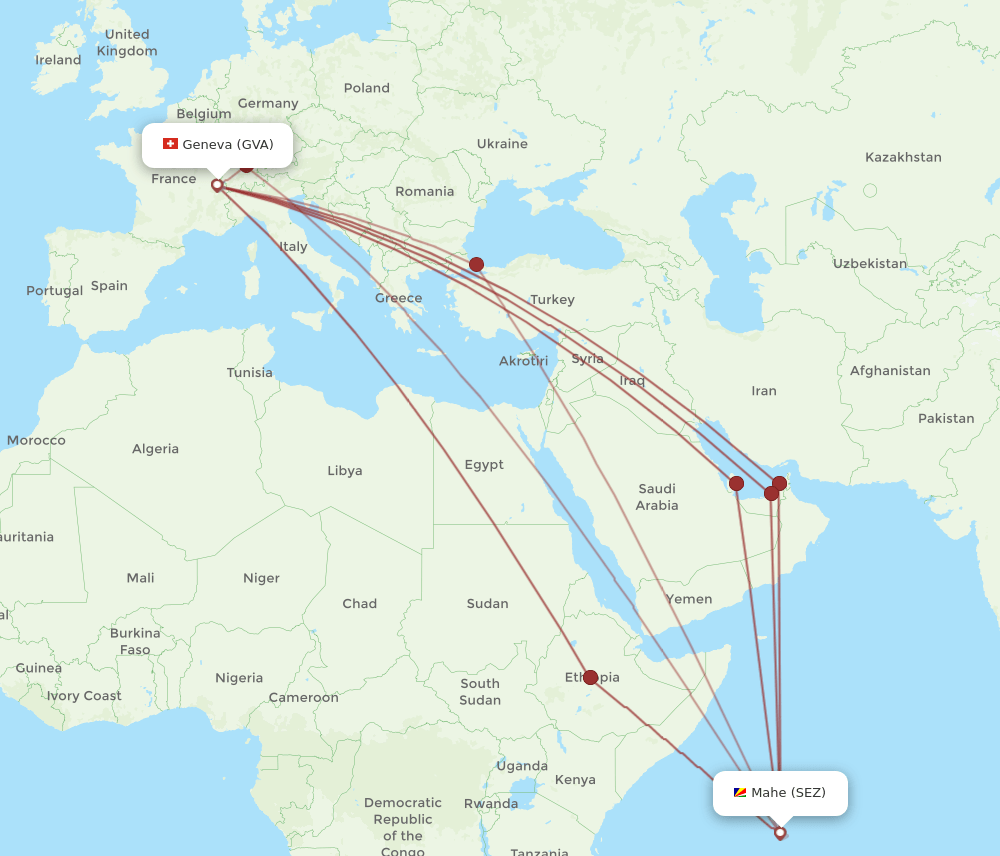 GVA-SEZ flight routes
