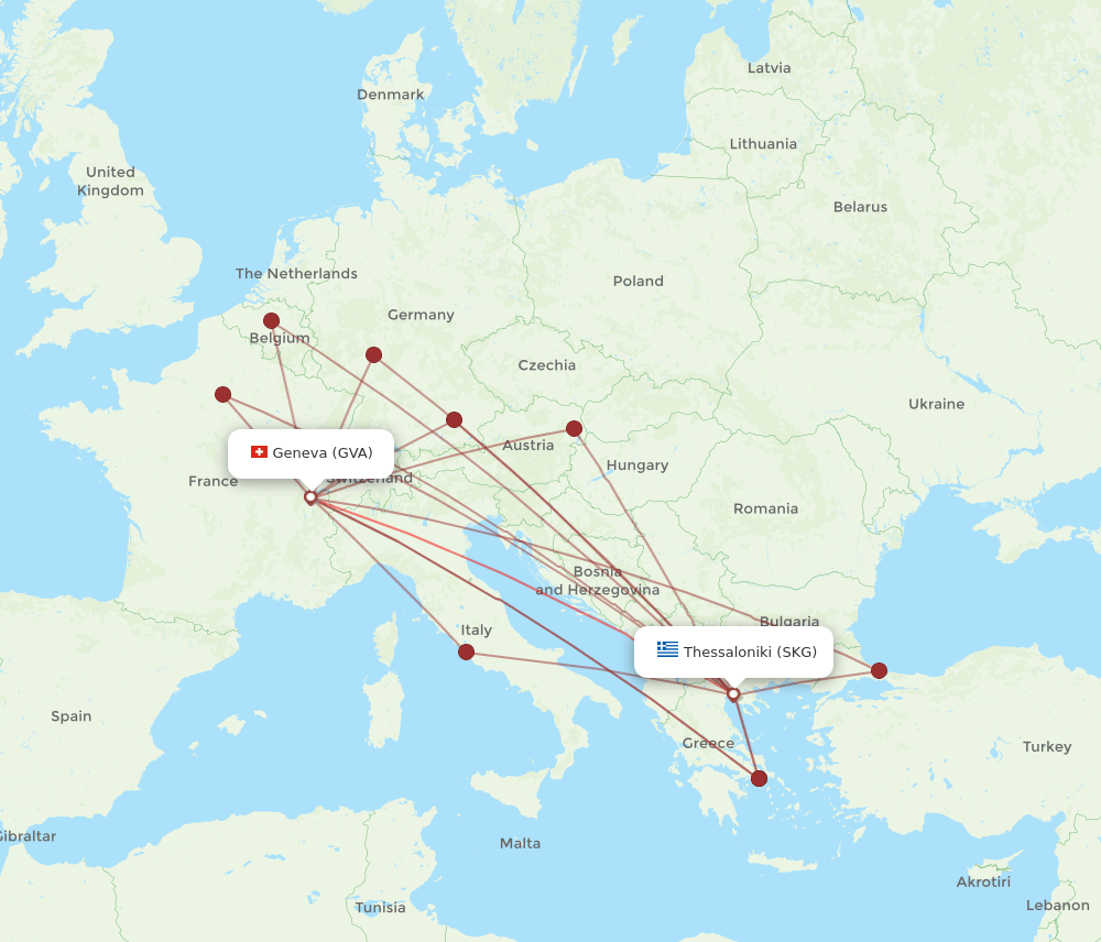 GVA-SKG flight routes