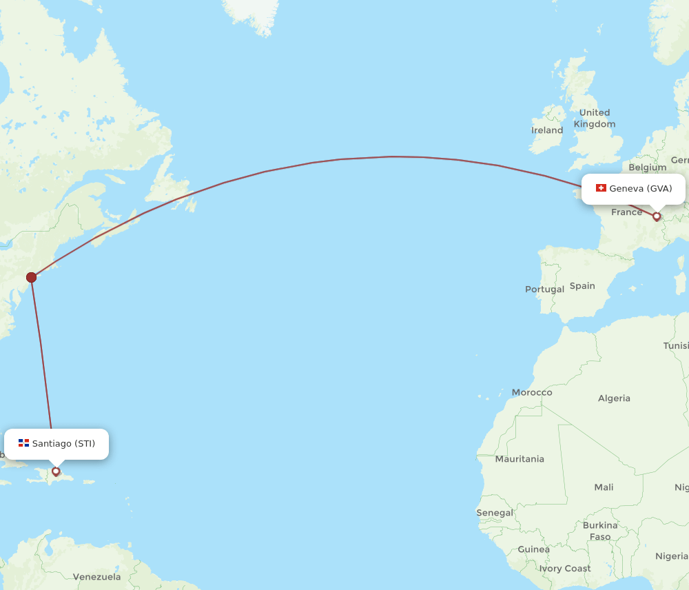 GVA-STI flight routes