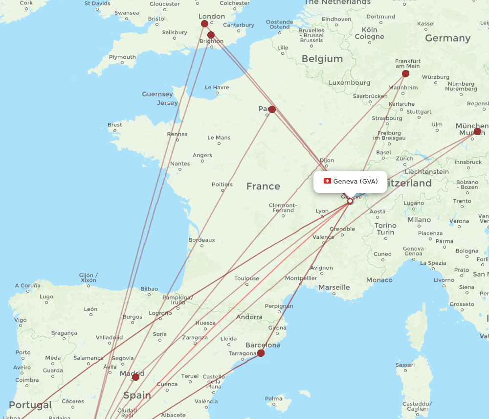 GVA to SVQ flights and routes map