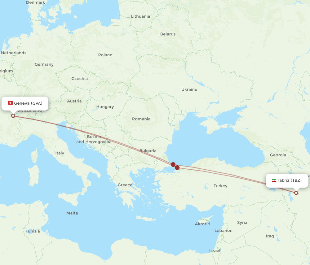 GVA-TBZ flight routes