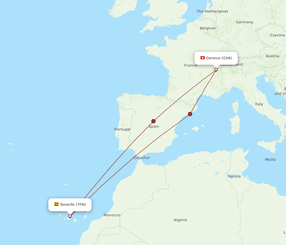 GVA-TFN flight routes