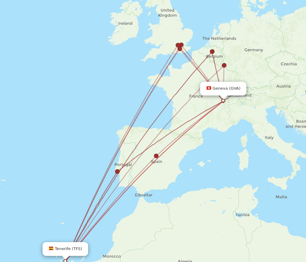 GVA-TFS flight routes
