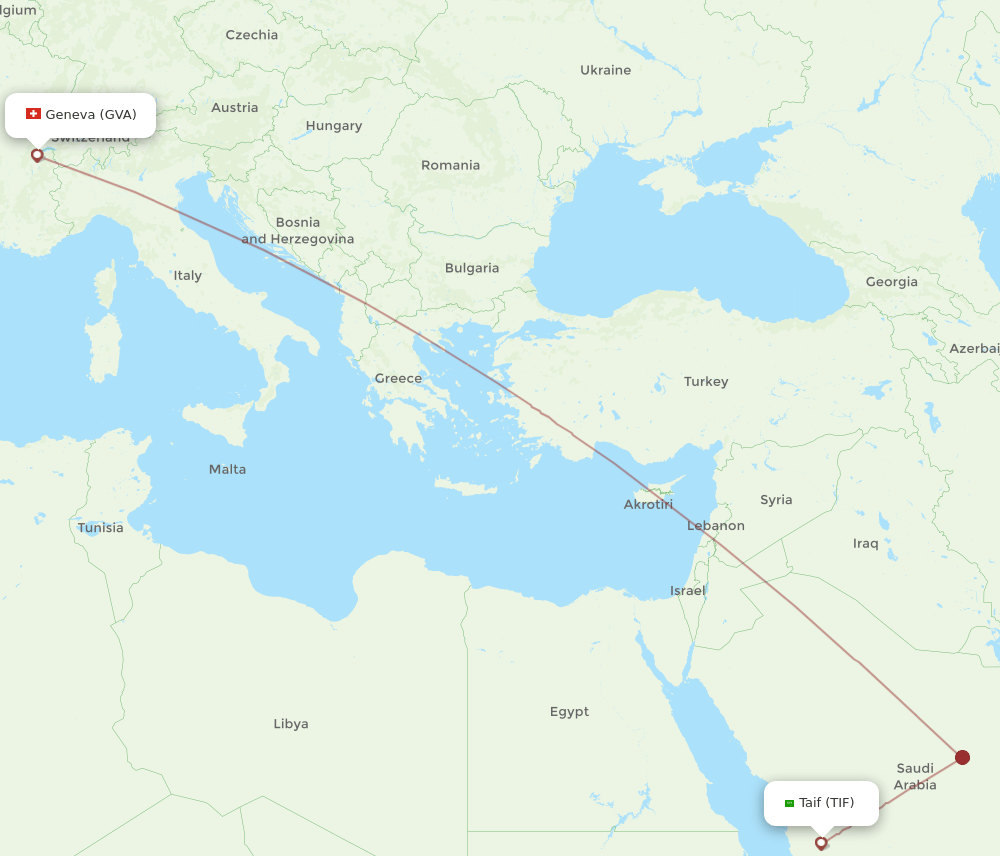 GVA-TIF flight routes