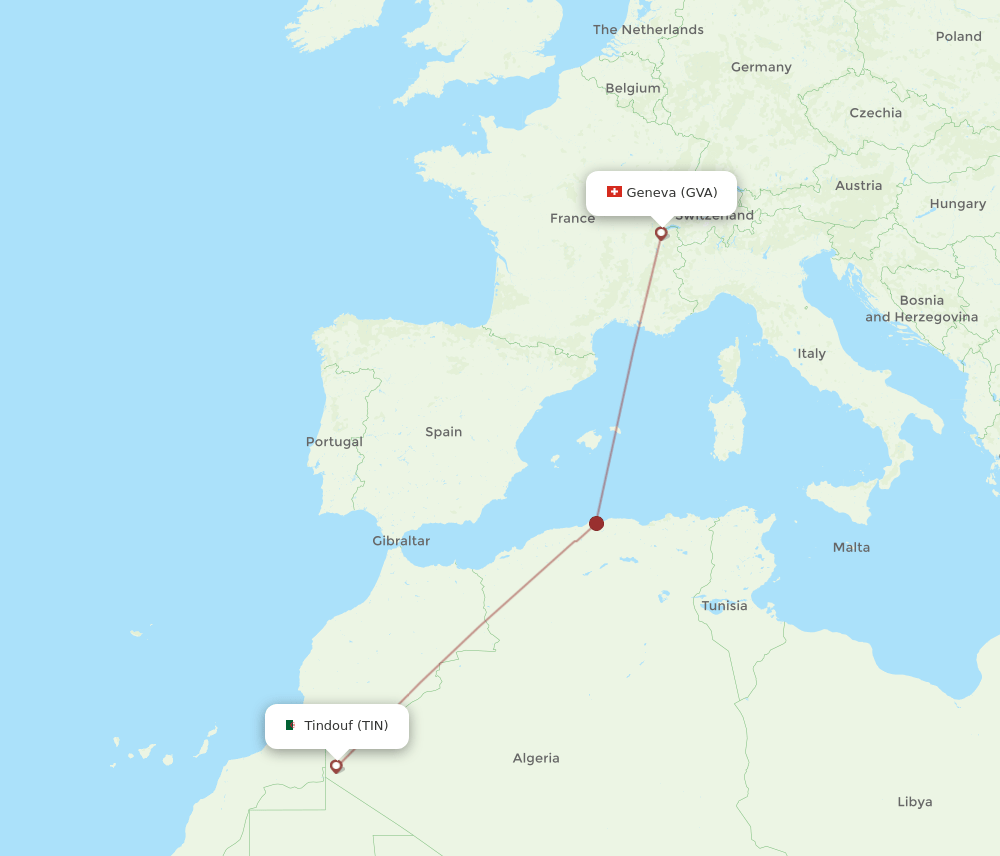 GVA-TIN flight routes