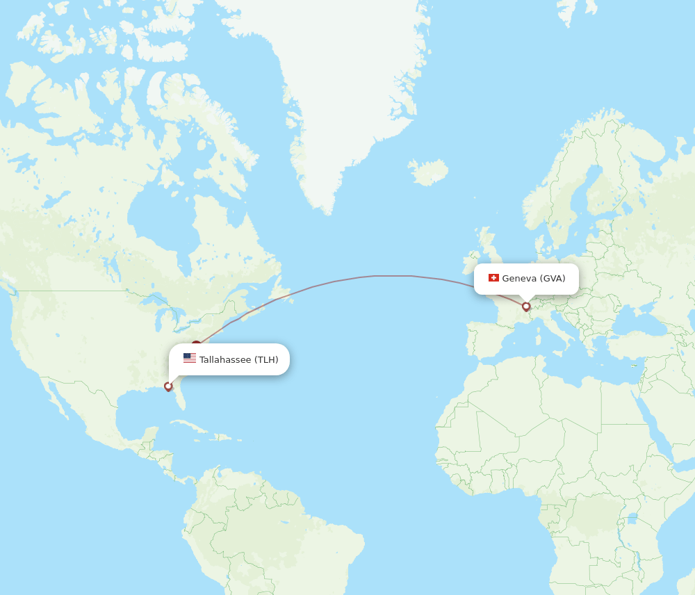 GVA to TLH flights and routes map