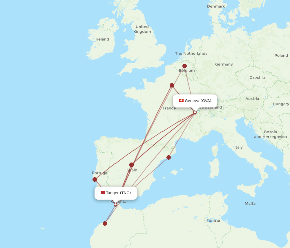 GVA-TNG flight routes