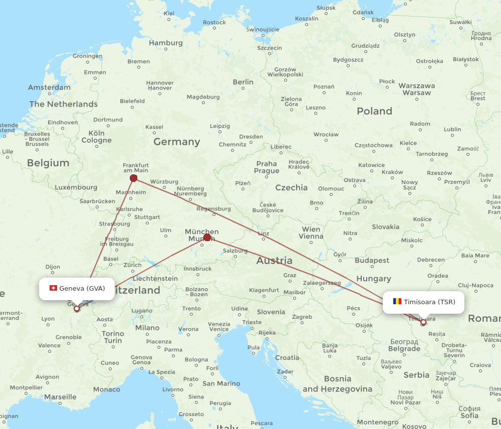 GVA-TSR flight routes