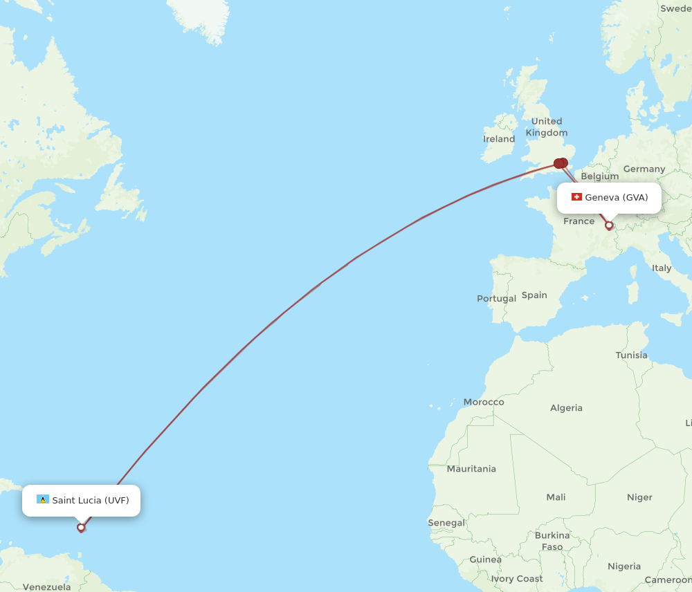 GVA-UVF flight routes