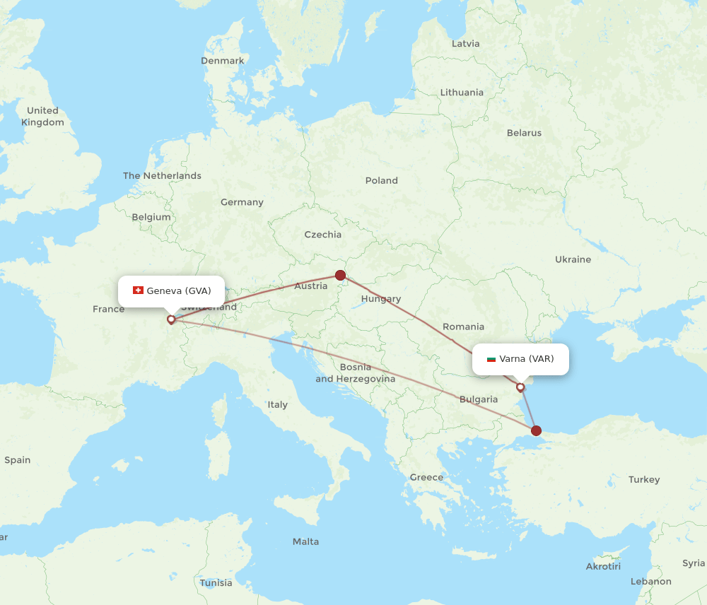 GVA-VAR flight routes
