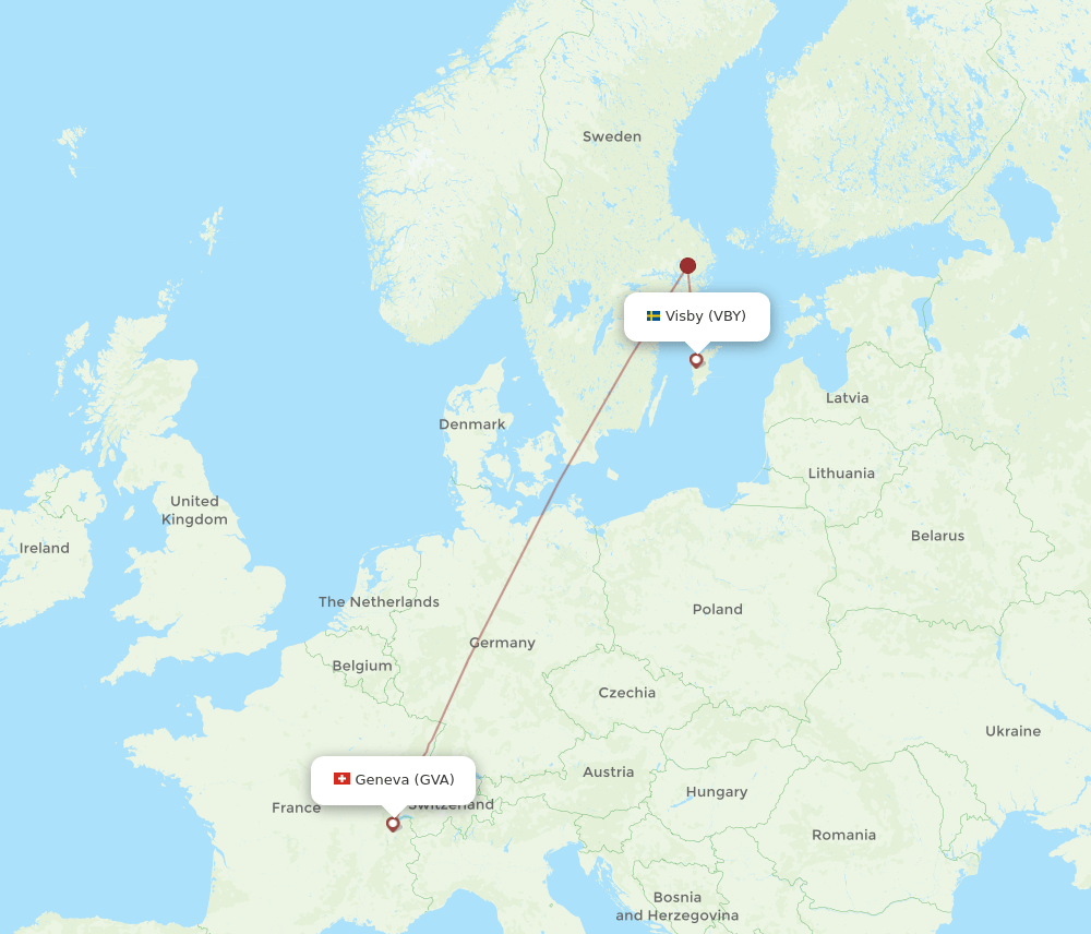 GVA to VBY flights and routes map