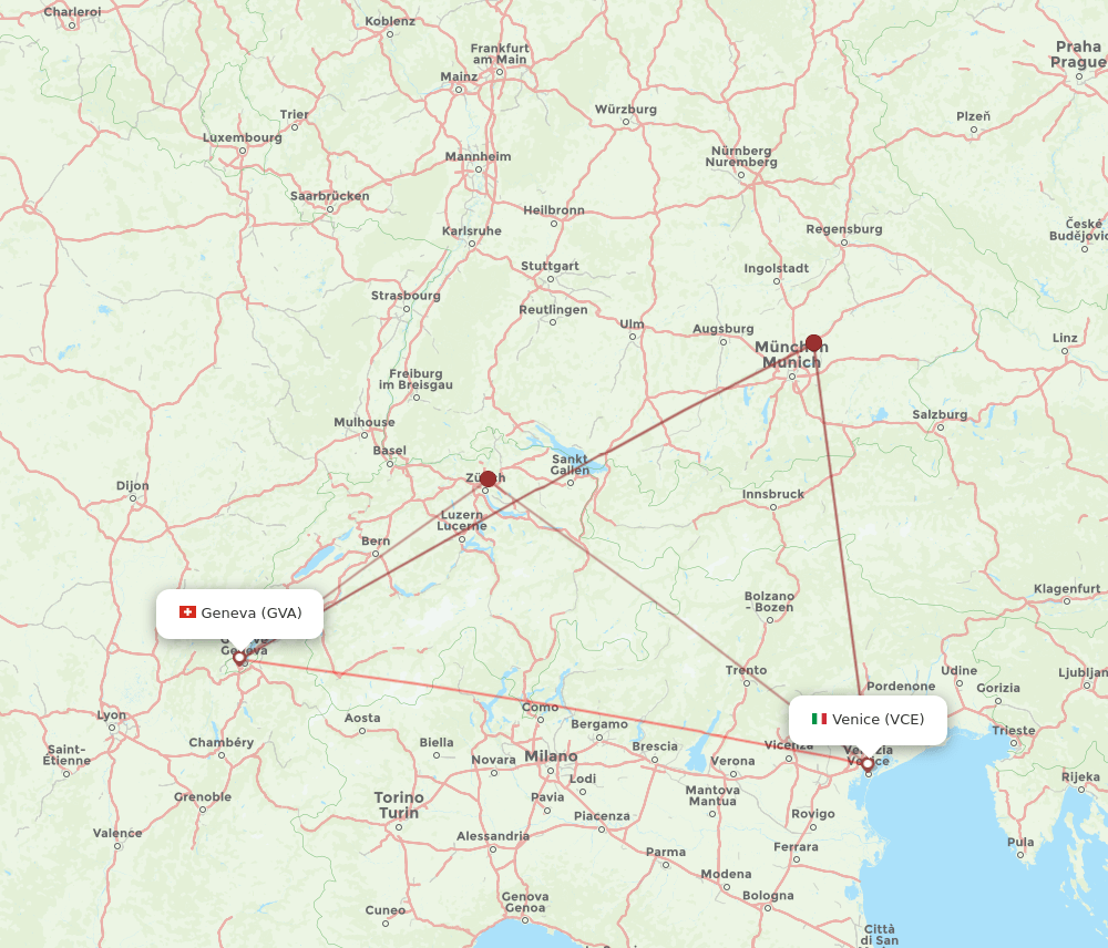 GVA-VCE flight routes