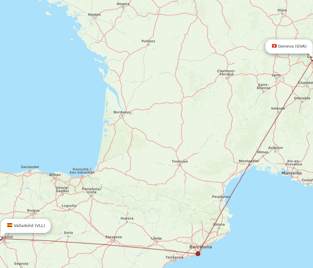 GVA-VLL flight routes