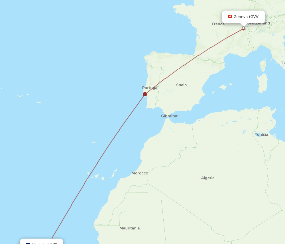 GVA-VXE flight routes
