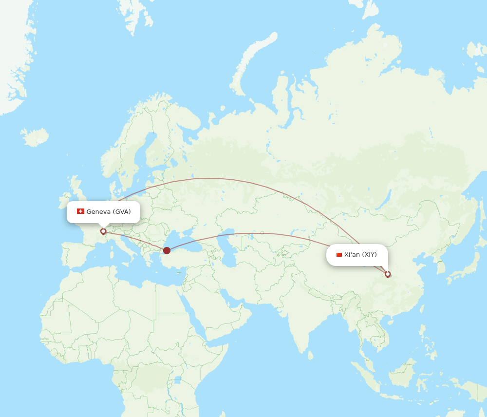 GVA-XIY flight routes