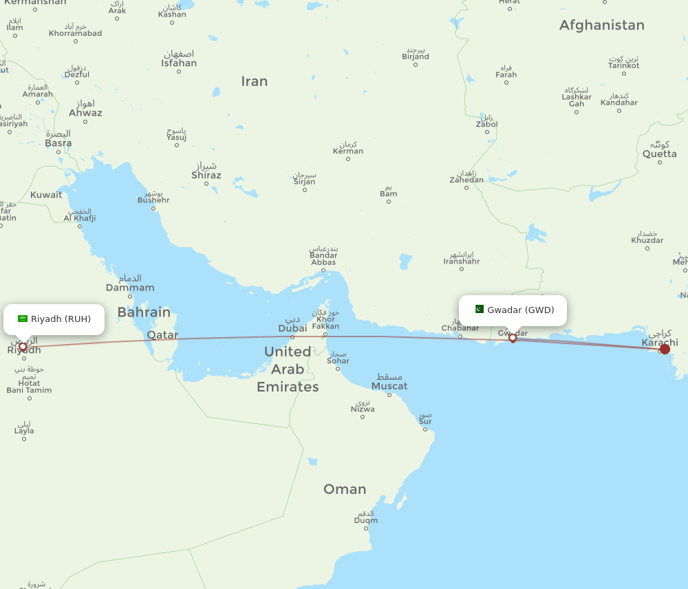GWD-RUH flight routes