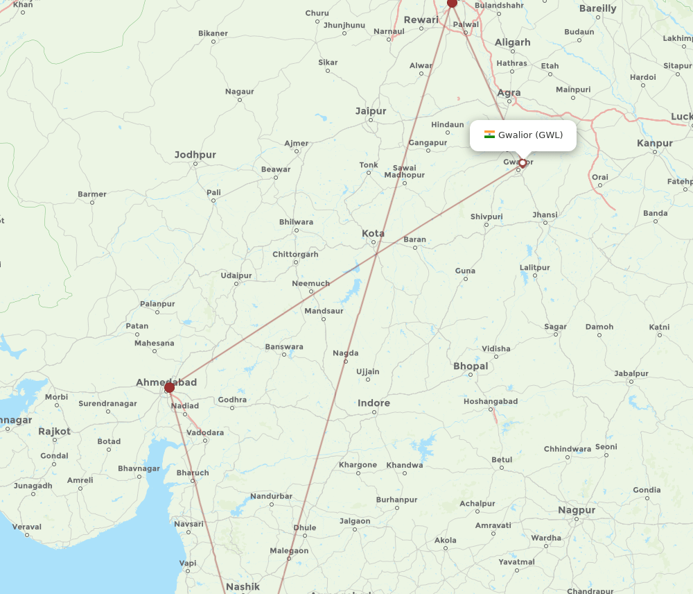 GWL-PNQ flight routes