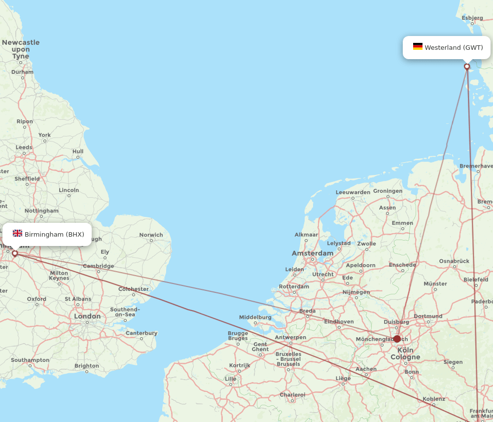 GWT-BHX flight routes