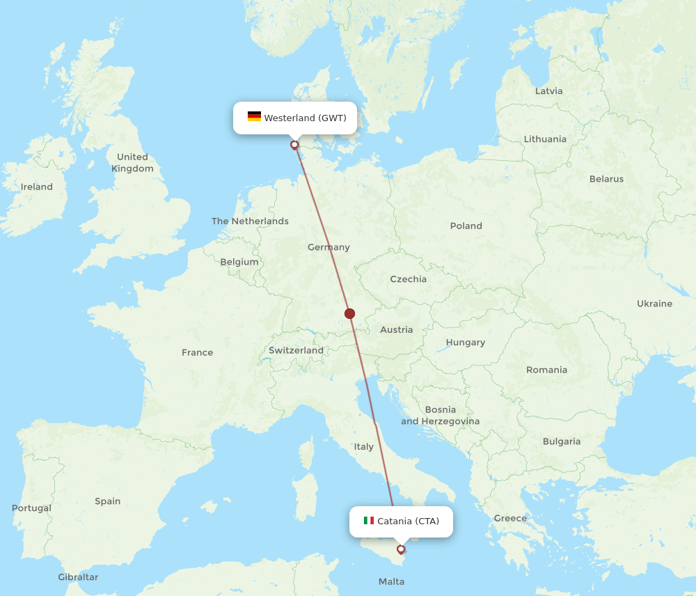 GWT-CTA flight routes