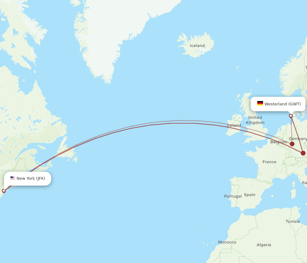 GWT-JFK flight routes