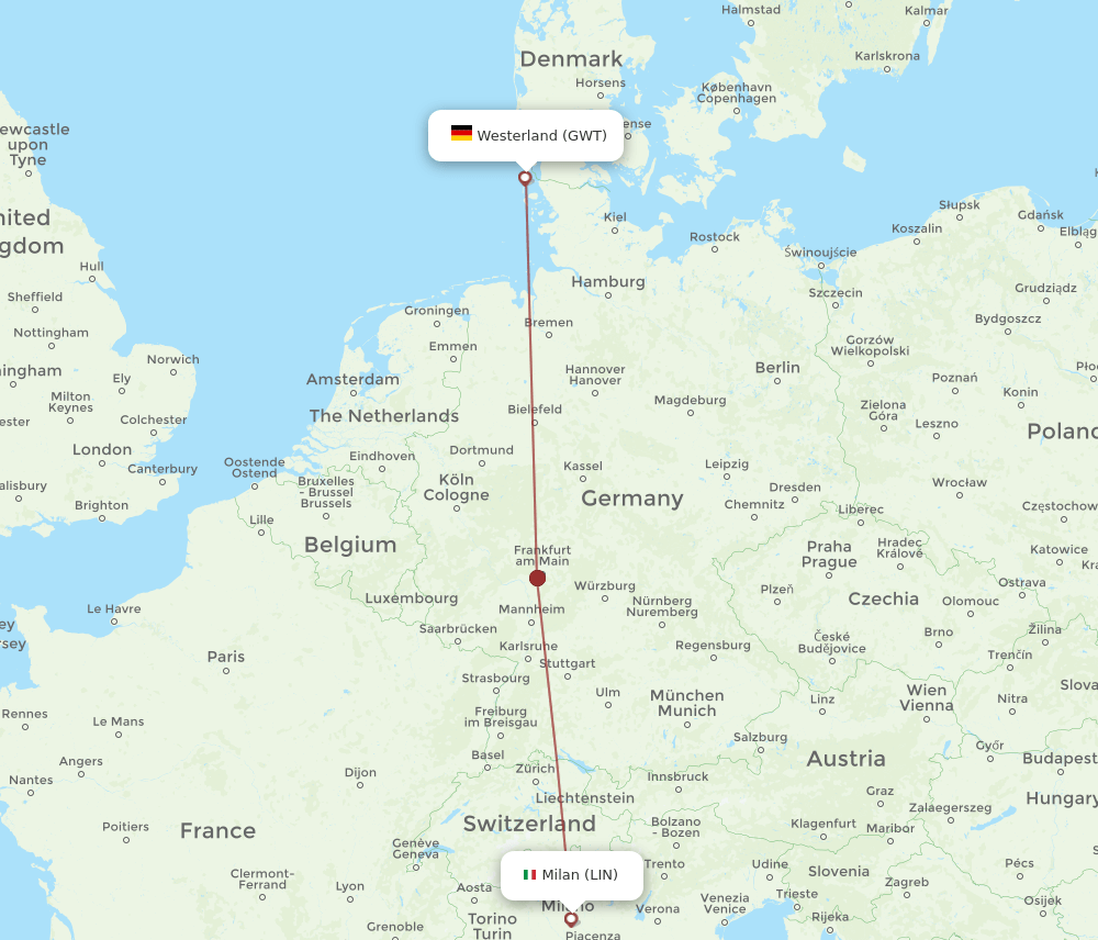 GWT-LIN flight routes