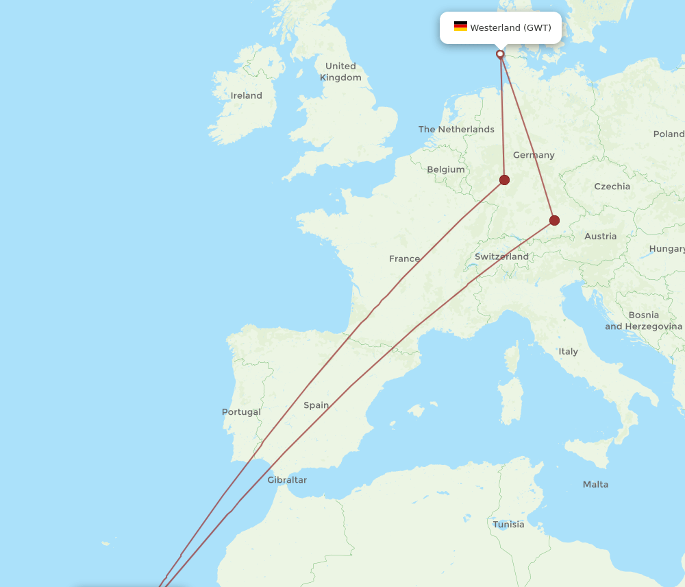 GWT-LPA flight routes