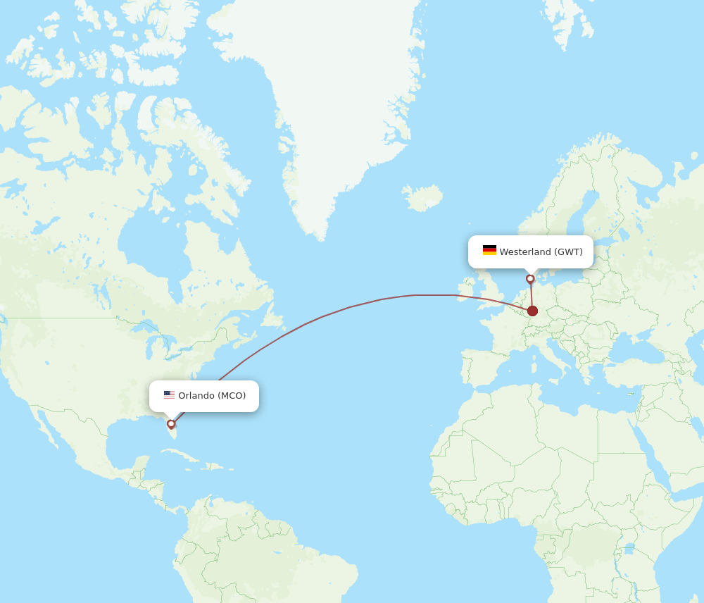 GWT-MCO flight routes