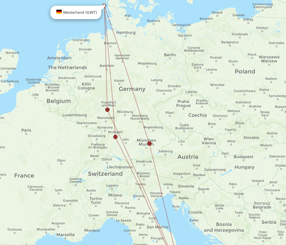 GWT-NAP flight routes