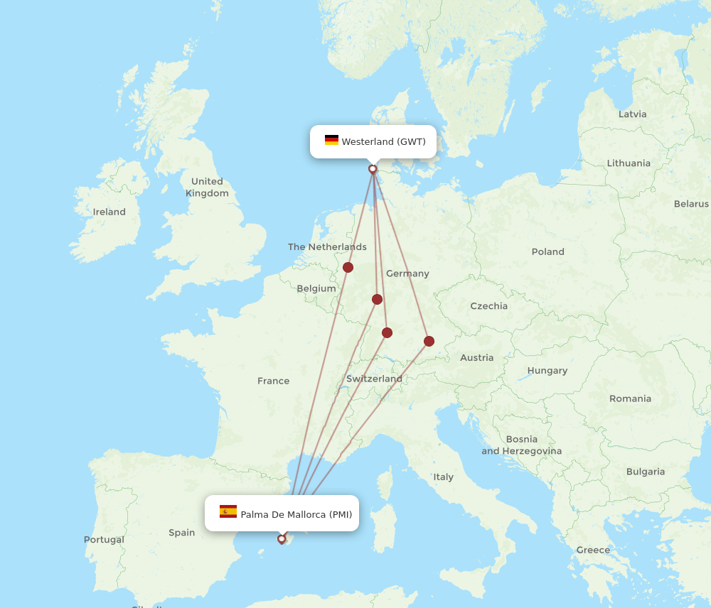 GWT-PMI flight routes