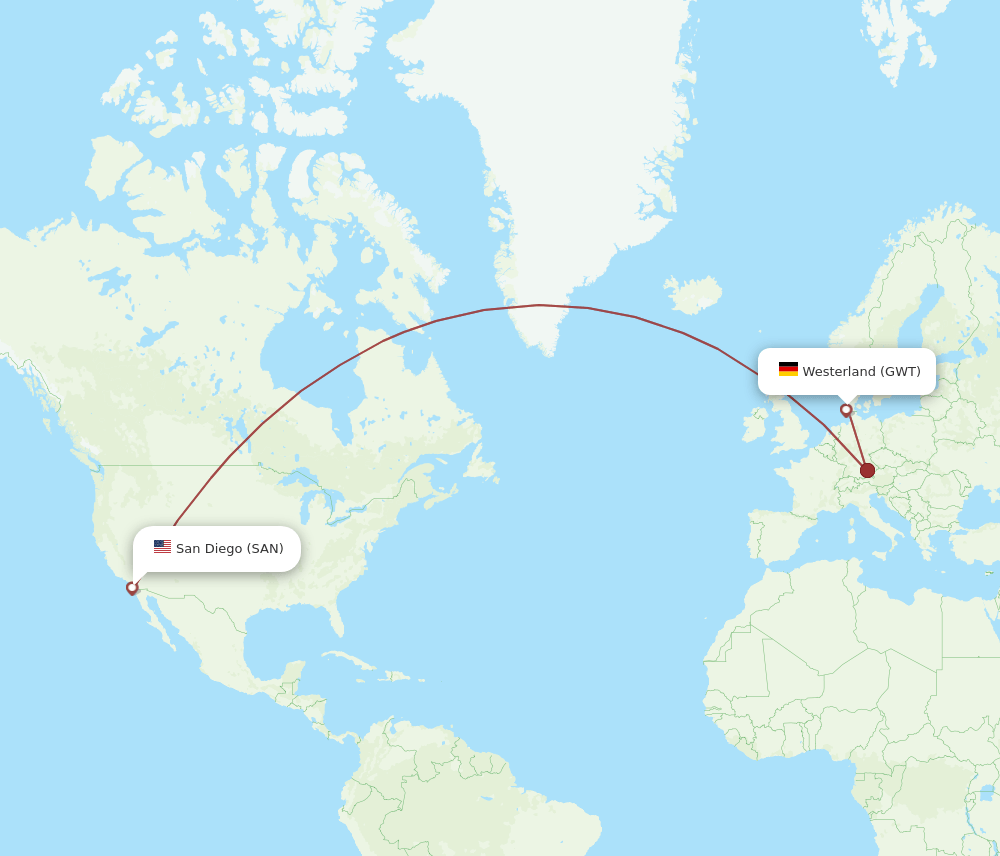 GWT-SAN flight routes