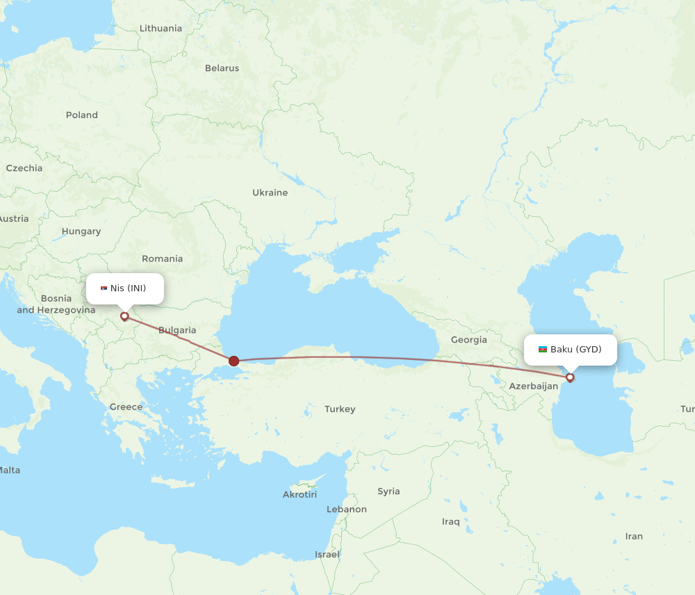 GYD-INI flight routes