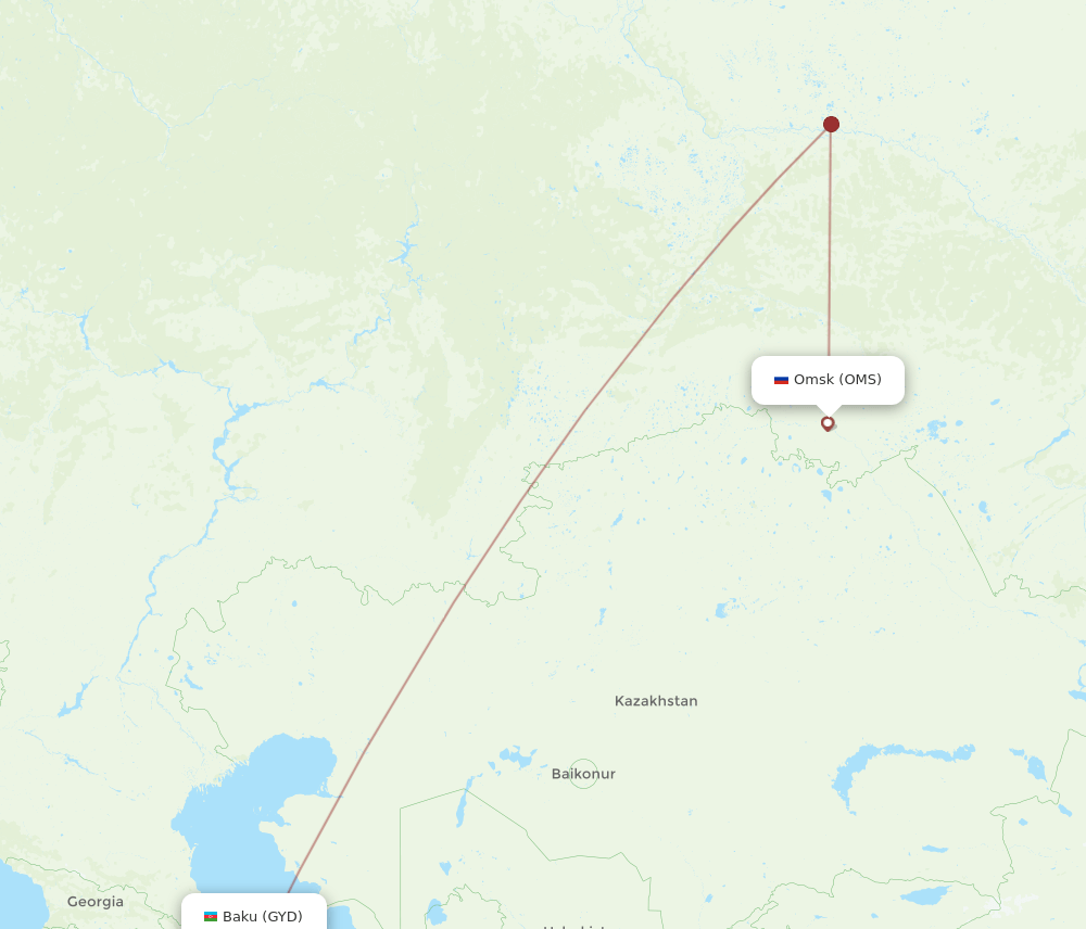 OMS to GYD flights and routes map