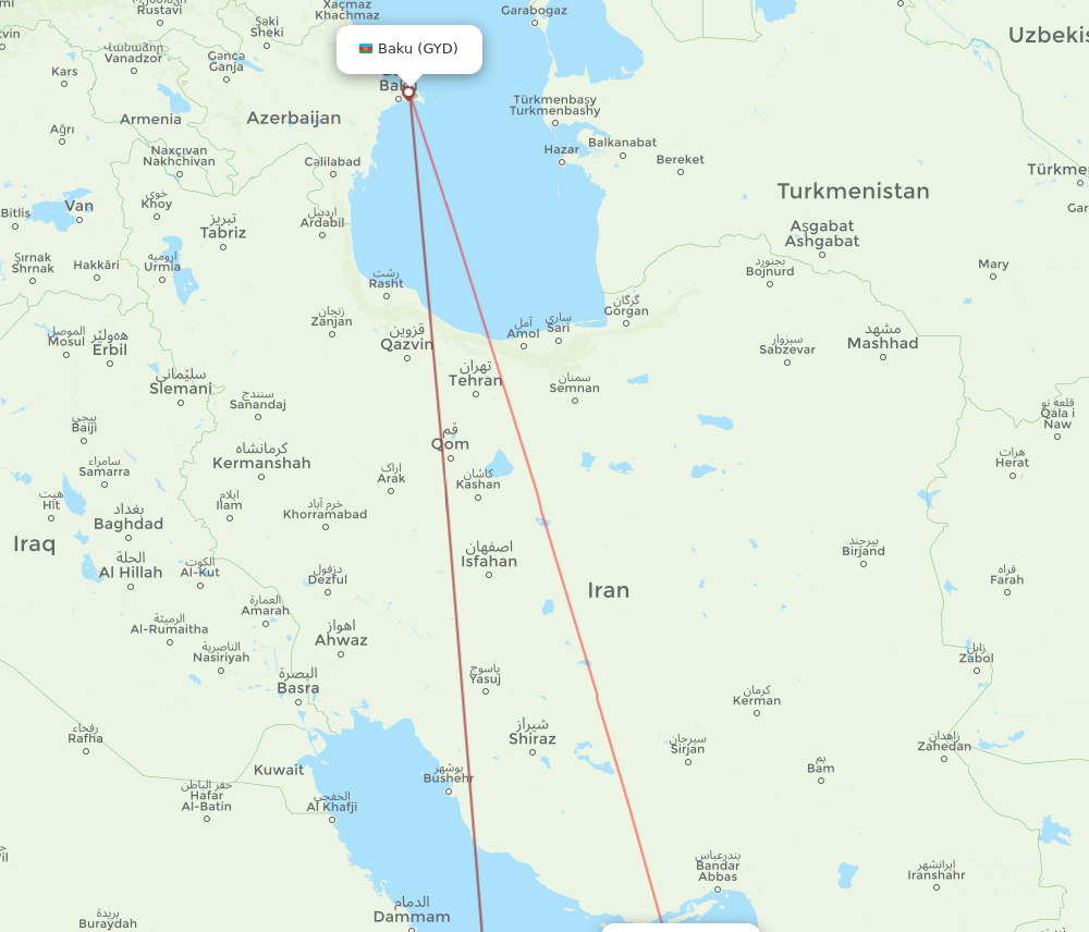 GYD-SHJ flight routes