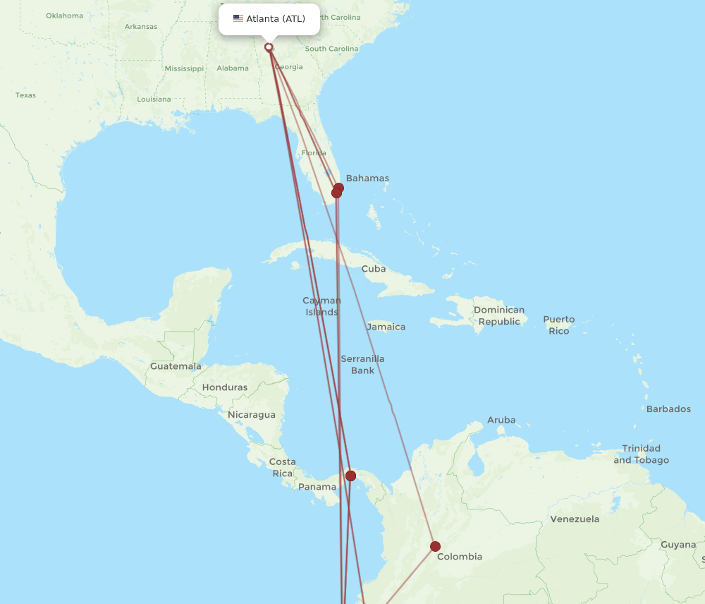 GYE-ATL flight routes